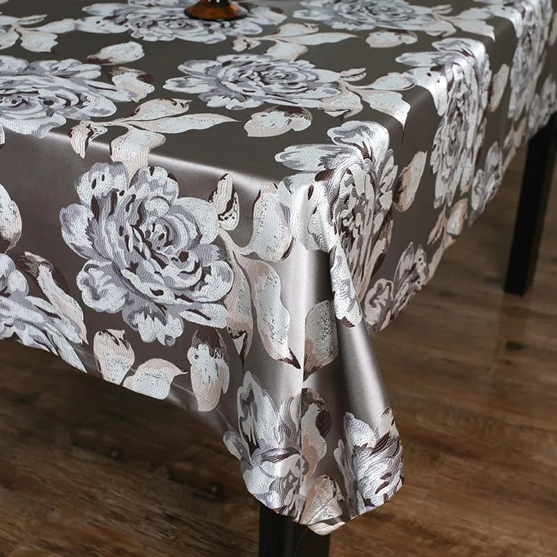 Nappe de table A nappes de luxe européennes nappe 022 couleur café Jacquard gris haute précision