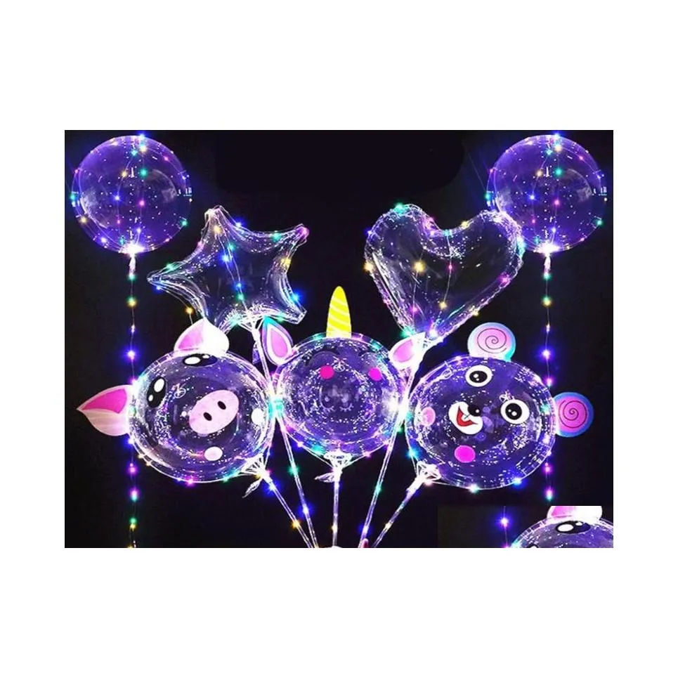 Novità Illuminazione 20 Pollici Palloncino Bobo Led Mticolor Luminoso 70Cm Palo 30Leds Notte Per Festa Matrimonio Decorazione Vacanza Drop D Dhyea