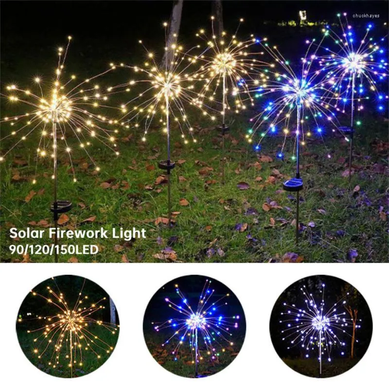 Solar Firework Light 90/120/150 LED Solor Outdoor Waterproof Waterproof Decor Light