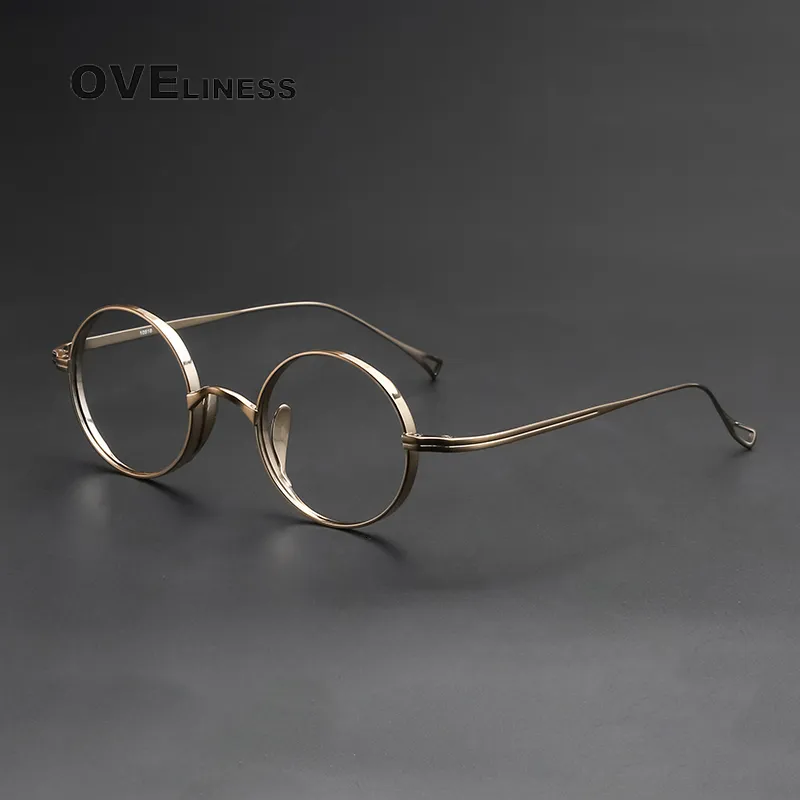 Sunglasses Frames Pure Glasses Frame for Men Retro Round Prescription Eyeglasses frames Women Vintage Myopia Optical male Eyewear 230208