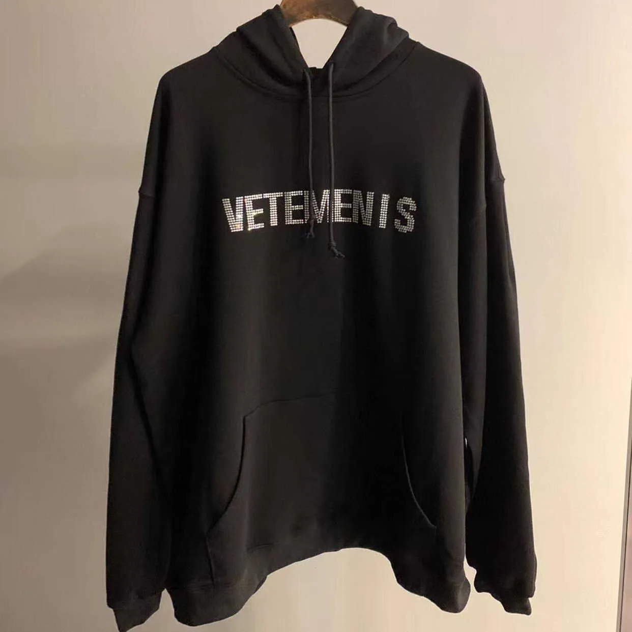 Heren Hoodies Sweatshirts Rhinestone Flash Boor Vetements Hoodie Sweatshirt Hot Diamond Fashion J230208