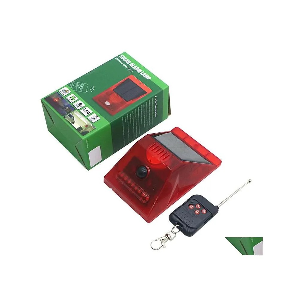 129Db Garden Sensor Wall Lights With Motion Sensor, Strobe Light, Flashing Alarm, Remote Control