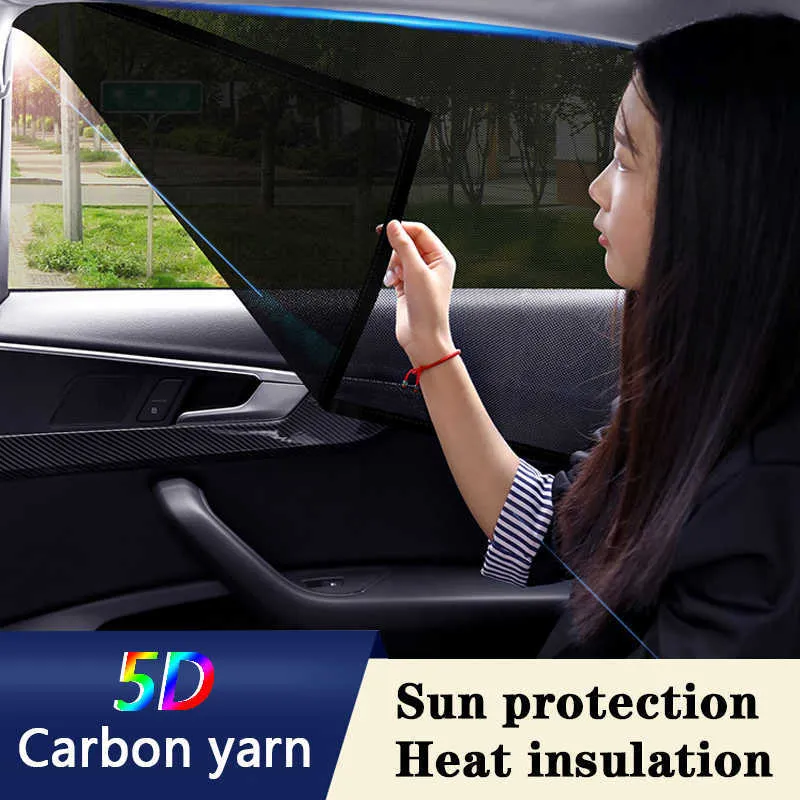 Pare Soleil Magnétique En Fil De Carbone 5D Pour Fenêtre Latérale De Voiture,  Rideau De Protection UV, Pare Soleil En Maille, Stores De Protection,  Accessoires De Voiture Du 14,77 €