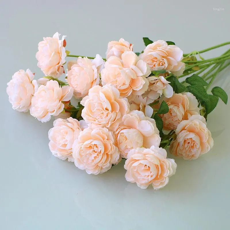 Decorative Flowers 1pc Artificial Rose Silk Long Stem Housewarming Garden Table Wedding DIY Party Bridal Bouquet Decoration