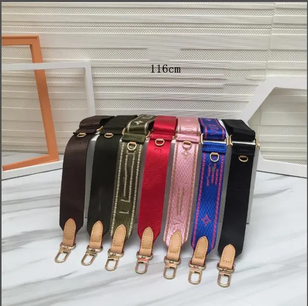 2024 hot Luxury Designer 7 Colors Pink Black Green Blue Coffee Red Shoulder Straps for Women Crossbody Bag Fabric Bag Parts Strap