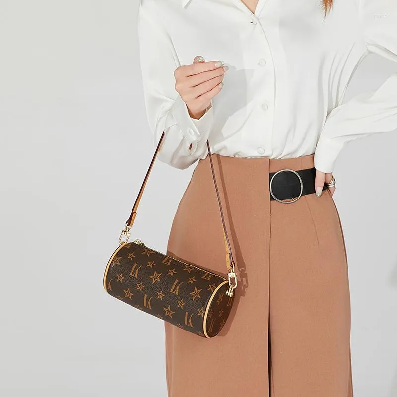 Evening Bags Luxury Messenger Female Handbag Cylinder Purse Fashion Genuine Leather Bag Women Crossbody Small Ladies Shoulder