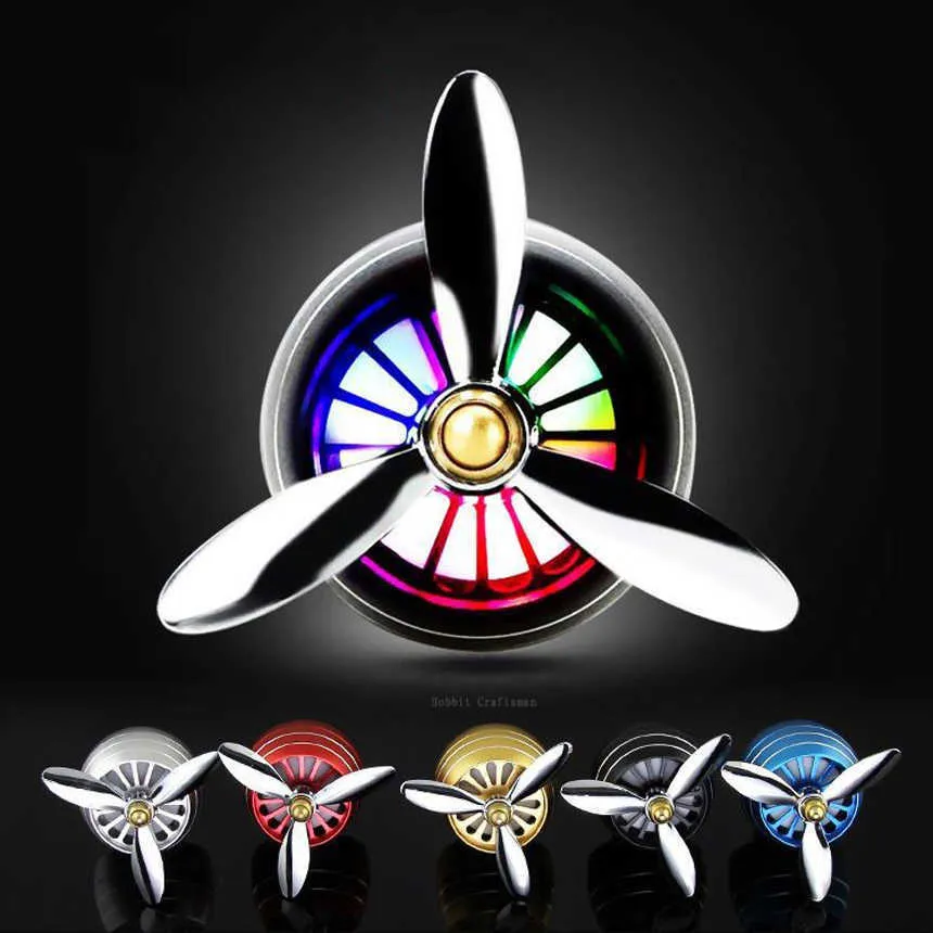 Interior Decorations Mini LED Car Smell Air Freshener Conditioning Auto Vent Outlet Perfume Clip Fresh Aromatherapy Fragrance Alloy Atmosphere Light 0209