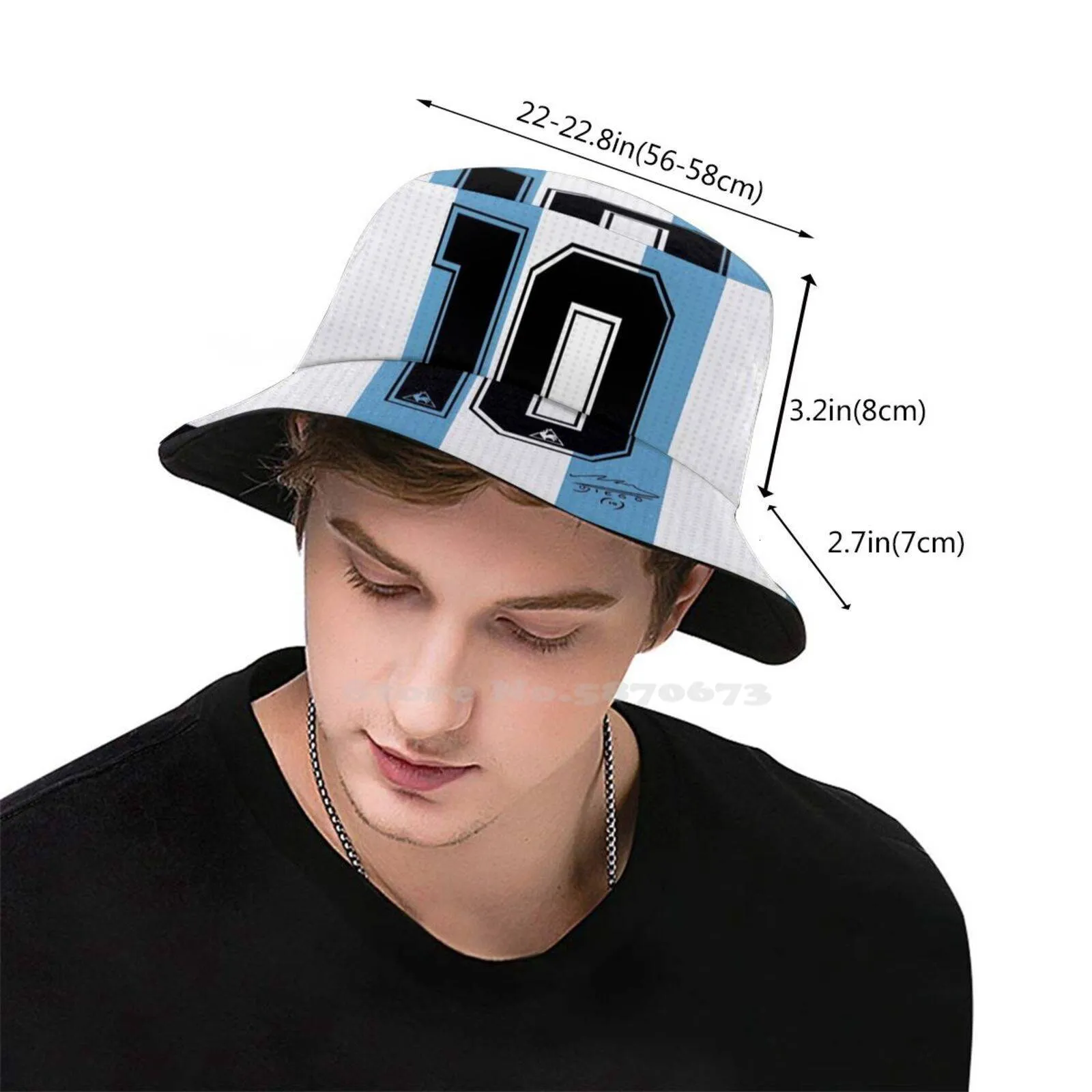 Maradona Korean Wide Brim Schoolboy Q Bucket Hat Funny Beach Cap