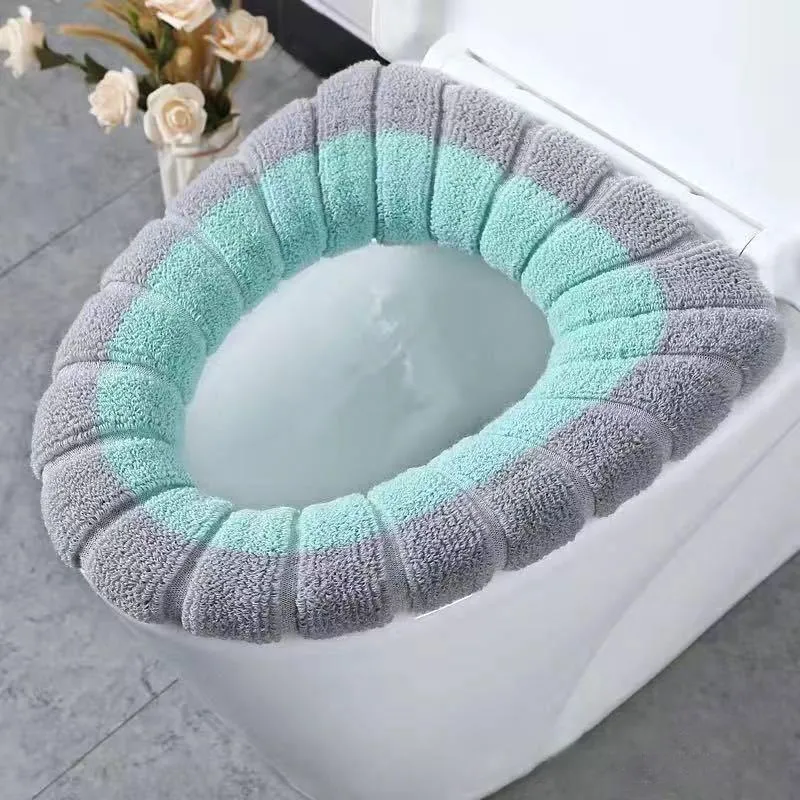 Scaldino invernale coprisedile copriwater Tappetino per bagno Cuscino per WC con manico Accessori per scaldavivande più spessi morbidi lavabili Closestool