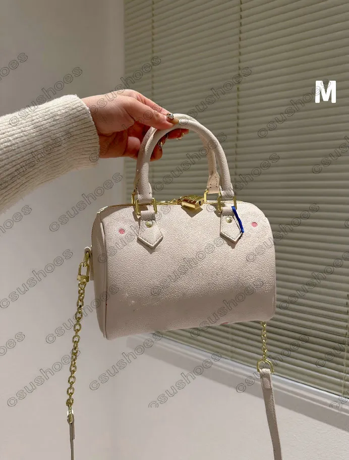 M46397 M58953 Speedys Bandouliere 20 16 Bag 23SS Nano Womens Pink and White Crossbody Pillow Designers Luxurysハンドバッグキャンバスレザーショルダーチェーンバッグトート