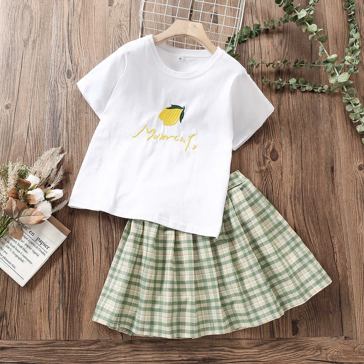 Roupas Conjuntos De Roupas Para Crianças Roupas Preppy Para Meninas  Conjuntos De Verão Bebê Manga Curta De Manga Curta Saia Xadrez Figurino Da  Escola Para Crianças 6 8 10 12 Anos W230210 De $90,43