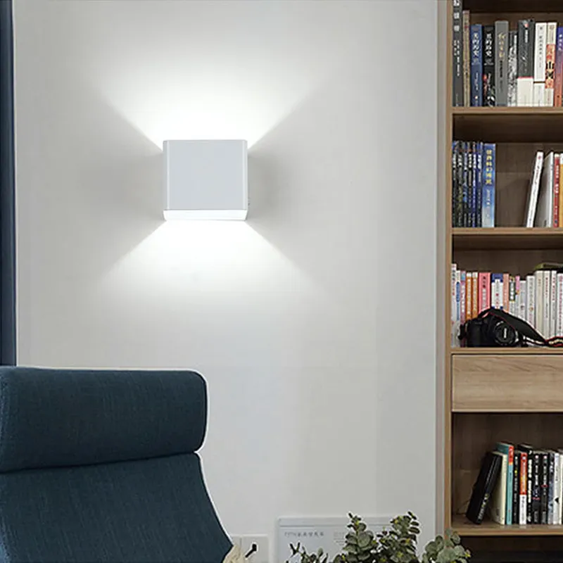 مصابيح الجدار LED مكعب حديثة لأسفل إضاءة شملاء الإضاءة مصباح خارجي مصباح داخلي Crestech