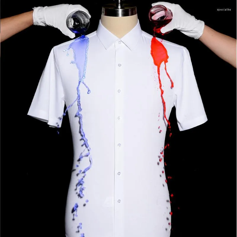 القمصان غير الرسمية للرجال ودليل مقاوم للماء مادة مسعور على الأكمام الطويلة قميص قميص رفيع