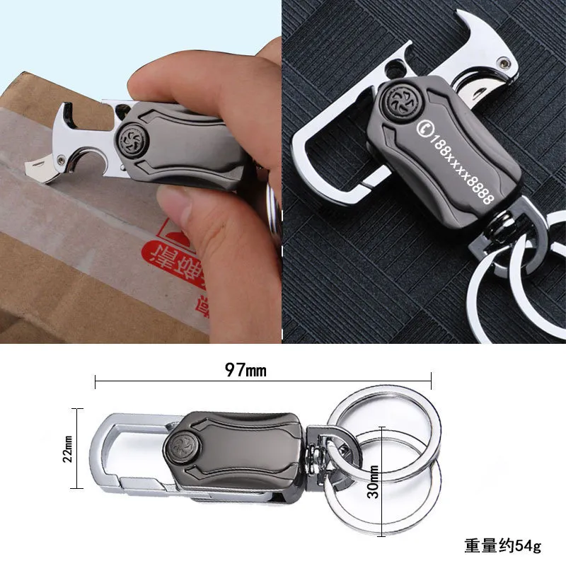 Fidget Spinner Carchain Multifuncional 5 em 1 abridor de garrafas Chaves portáteis Mini Faca dobrável com suporte para homens Presentes de mulheres