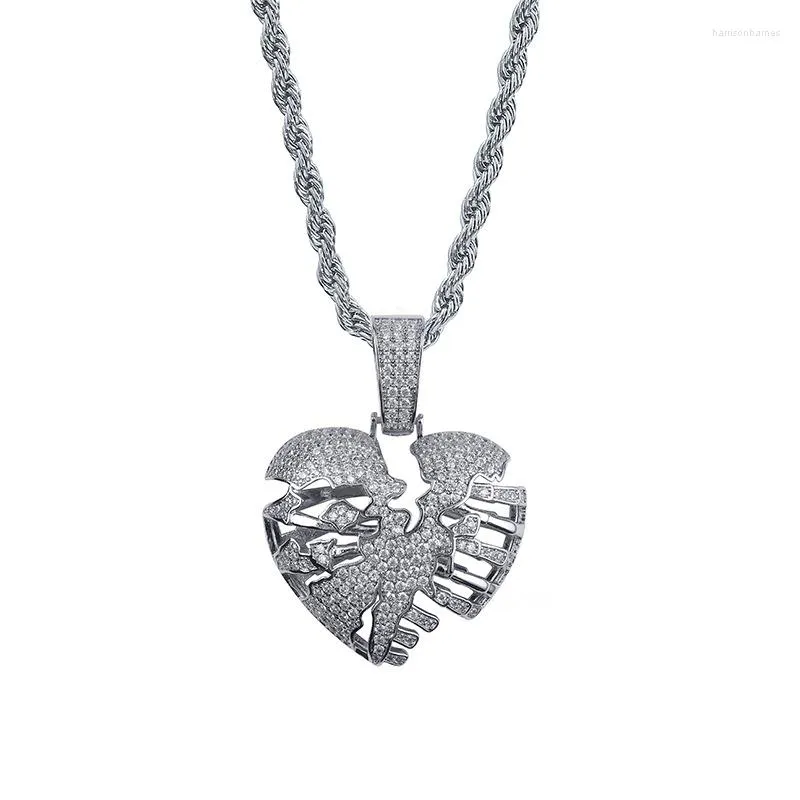 Pendant Necklaces Fashion Personality Hollow Out Broken Heart Necklace For Men Women
