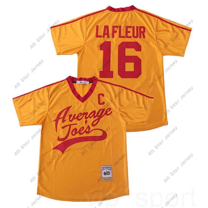 American College Football Wear Vince Vaughn Average Joe's Dodgeball 16 Pete LaFleur Movie Football Jersey Men Team Color Yellow Breathable All Stitched Top Quality