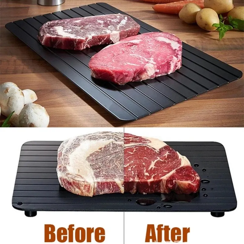 Aluminum Quick Thawing Plate Fast Defrosting Tray Food Meat Fruit Quicks  Defrosting Cheap Plates With Water Box S/M/L From Smyy6, $6.59