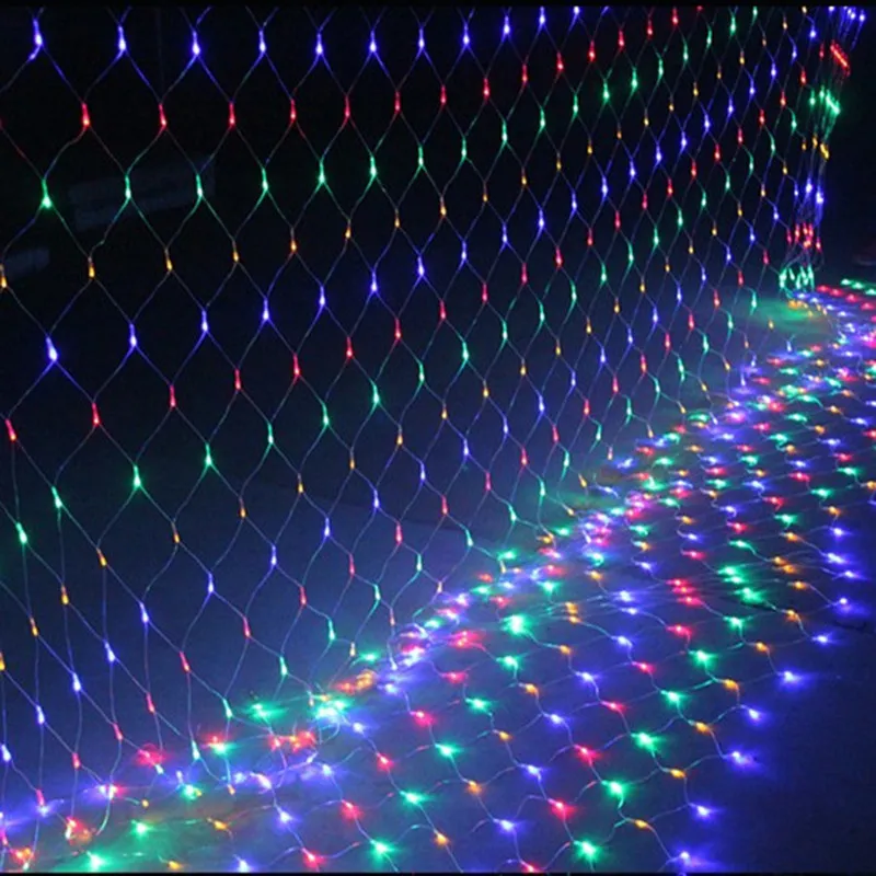 Net Mesh String Lights 200 مصابيح إضاءة 8 أوضاع للإضاءة للستائر في الهواء الطلق في الهواء الطلق.