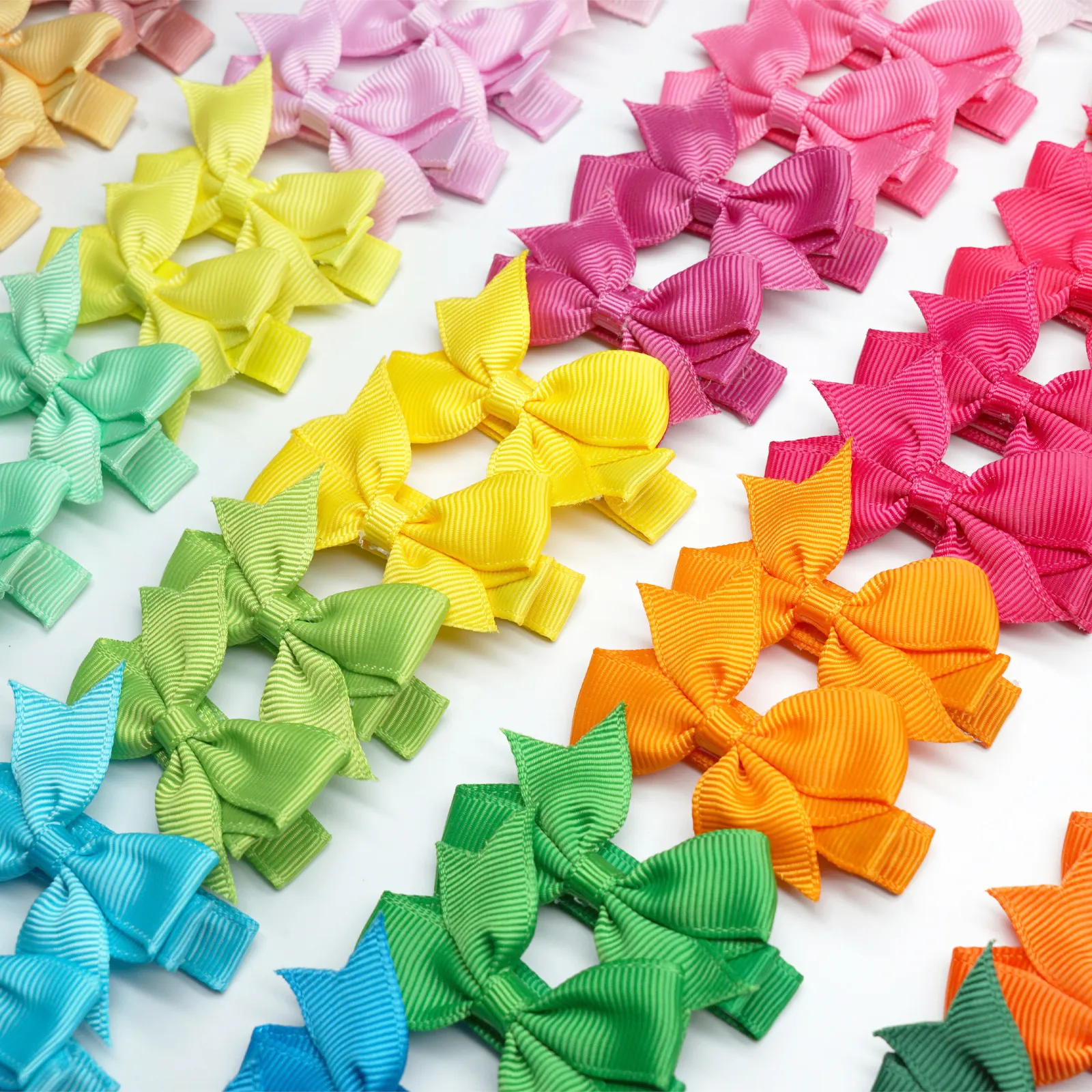 2inch Baby Girls Grosgrain Ribbon Bows Hair Clip Kids Ribbon Hair Bow Hairpins Magic Tape Hair Clips Barrette