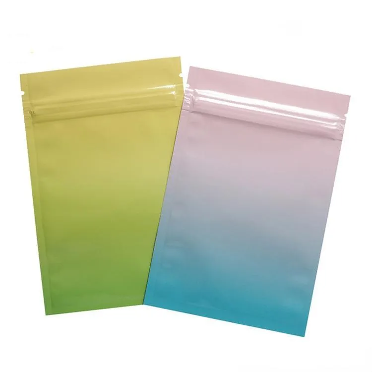 multi color Resealable Zip Mylar Bag Food Storage Aluminum Foil Bags plastic packing bag Smell Proof Pouches 