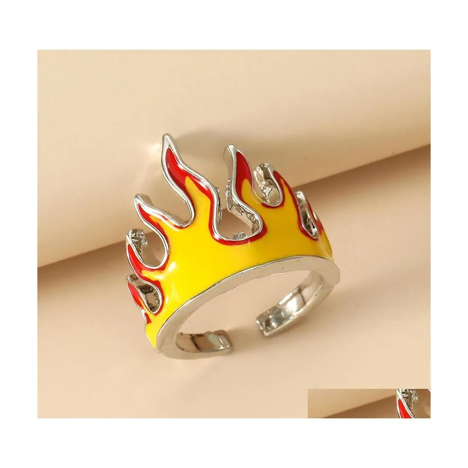 Band Rings Opening For Women Metal Charms Vintage Punk Friendship Drop Delivery Jewelry Dhndc