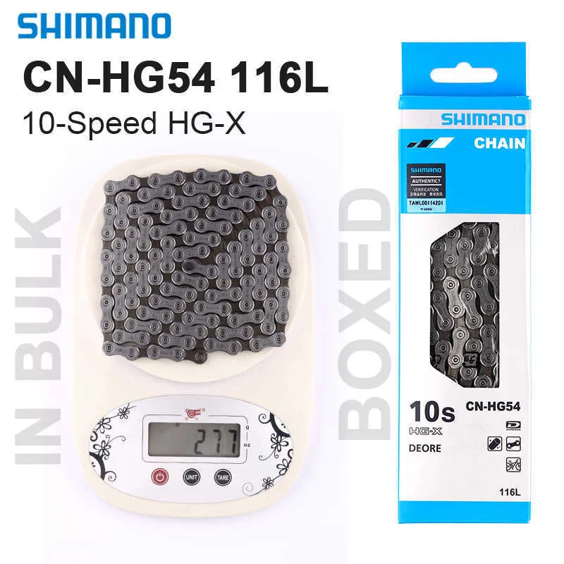 Shimano HG54 Chain 10 Speed ​​116 Links MTB Bicycle Chains Mountain HG-54 Bikes del för Deore M670 M6000 M610 M591 0210