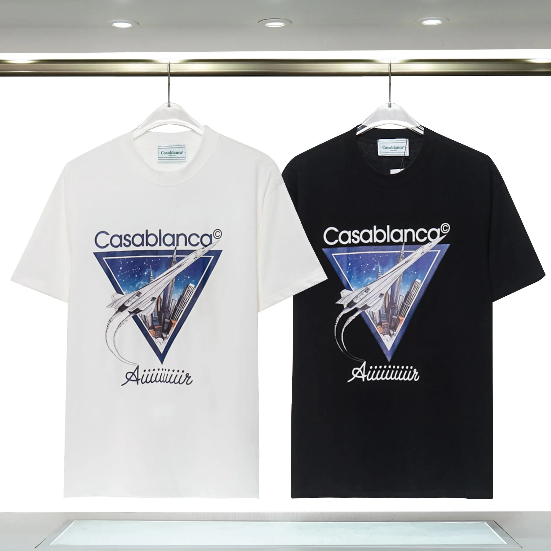 2023 ファッションカサブラパーアビオンフルール Tシャツ Tシャツメンズレディースパノラミック Tシャツ Tシャツアパレルトップス男の胸レターシャツ高級服ストリートショーツ