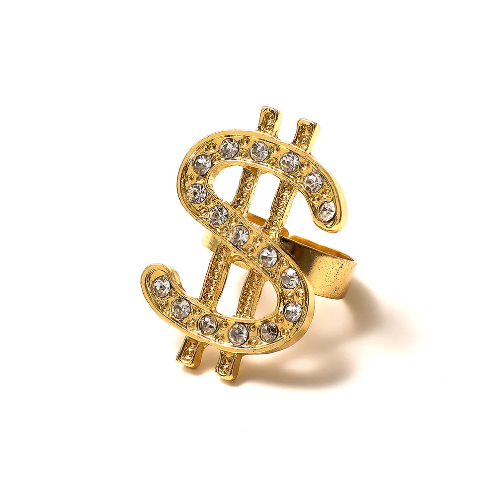 anelli a grappolo transfrontalieri euroamericani evento di apertura di gioielli anello del dollaro americano con diamanti accessori hiphop collana ad anello da uomo alla moda e145