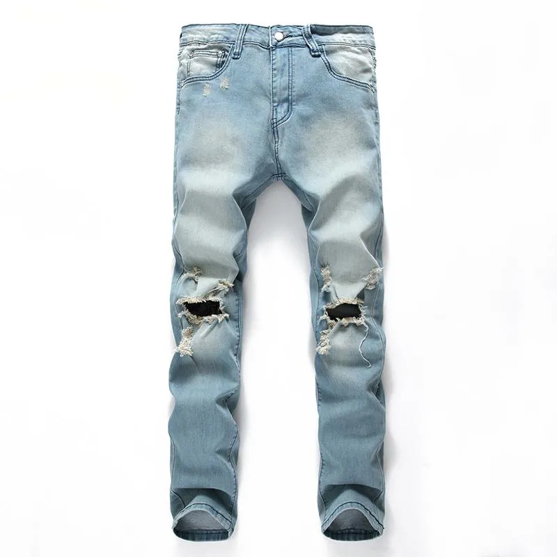 Jeans pour hommes Nostalgique Big Ragged Denim Pantalon Été Et Automne Marée Déchiré Hip-Hop Casual Plus La Taille Pantalon