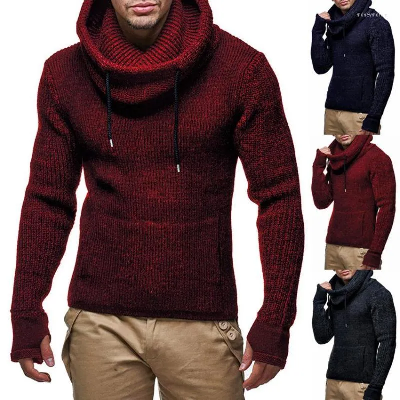 Herrtröjor män som srping och hösten tjock varm sköldpadda tröja solid pullover mens casual kläder manliga stickkläder för man