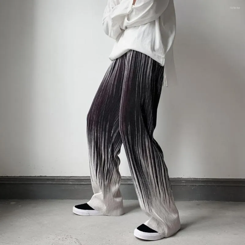 Calça masculina estilo coreano chique streetwear calça as calças de primavera masculino respirável gradiente colorido roupas