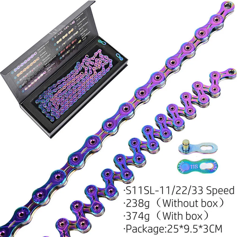 Bicycle Chain Rainbow Colorful Mountain MTB Road Bike Shifting Chain 9101112 Speed With Connector Master Links BC0581 (6)