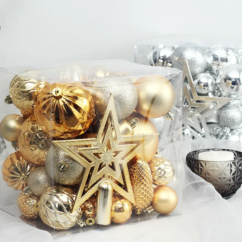 Andra festliga festförsörjningar 45st Box Christmas Balls Xmas Hanging Pendants Ornament Tree Home Decorations 2023 Year Gift 230209
