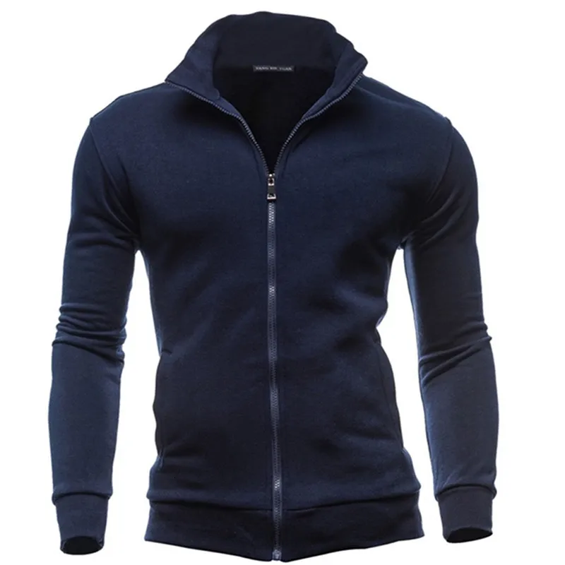 Sweats à capuche pour hommes Sweats Hommes Manteau Marque Vêtements De Mode Zip Col Montant Homme Casual Slim Sweat À Capuche Sweat Cardigan Zipper Capuche Vêtements 230209