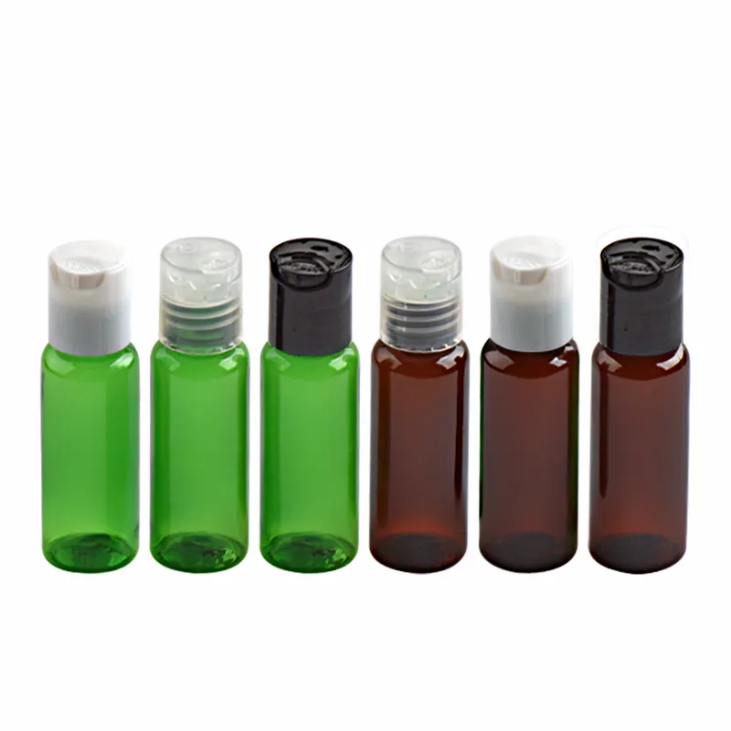 100pcs 20ml زجاجة العطور الصغيرة السفر الأزرق بني بني صغير شامبو دش دش السائل زجاجة قرص الصابون