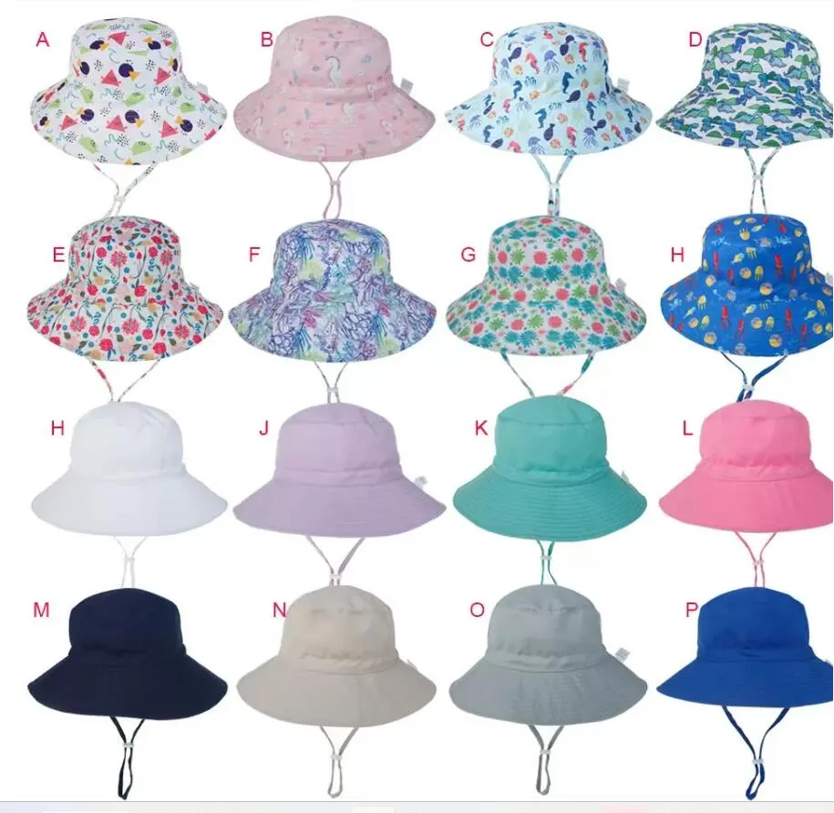 Baby Kids Sun Caps Flowers Rainbow Druku