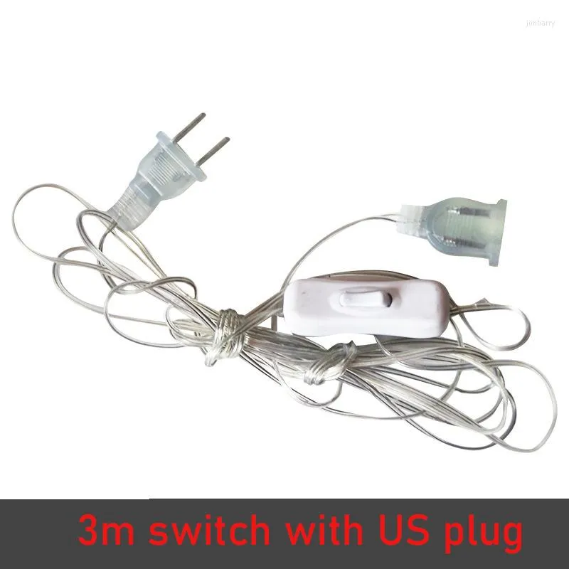 Strings 3M Extension EU/US Plug voor kerstkamer decoratie lichten Outdoor Decor Fairy in