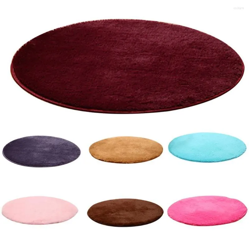 Tapis rond moelleux doux tapis de haute qualité salle de bain tapis anti-dérapant bain de sol douche extérieure chambre salon entrée décor