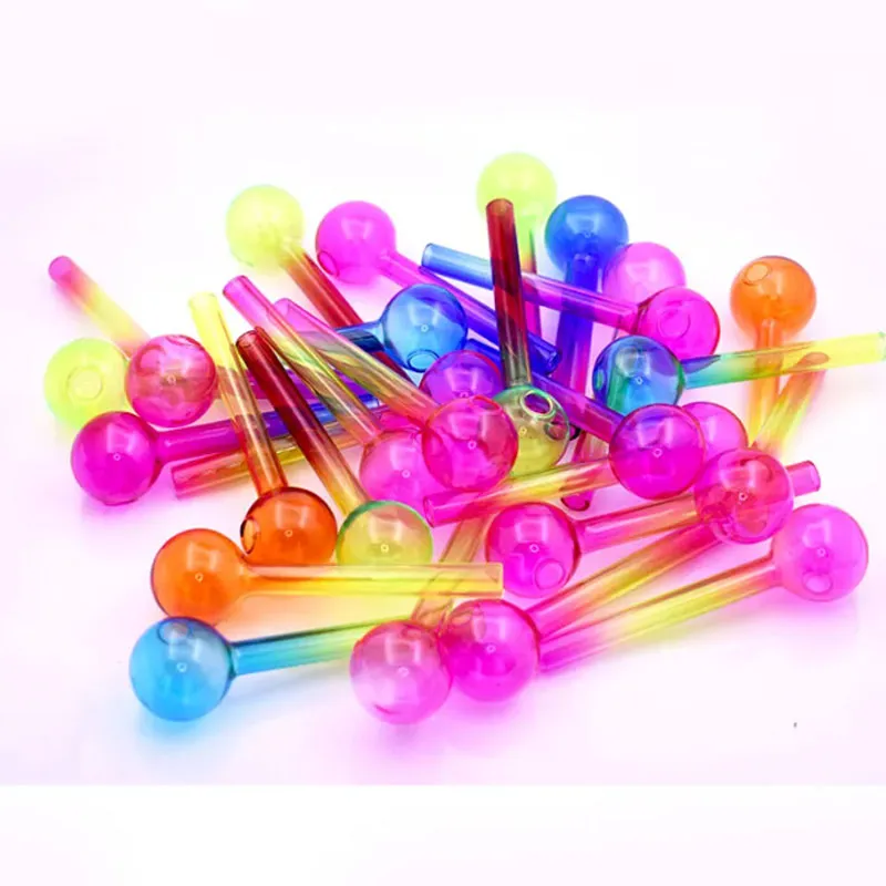 Nouveau 4 pouces 30mm boule coloré Pyrex verre brûleur à mazout tuyau épais tube fumer tuyaux Tobcco herbe verre huile ongles tuyaux accessoires pour fumer