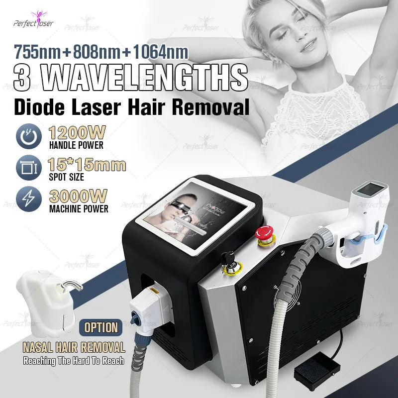 Bärbar IPL -hårborttagning Salonger Enhet Photon Ultrasonic Beauty Machine Ice Laser Titanium Depilator 3000W 10Hz