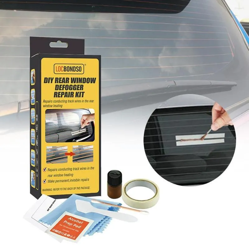 Car Wash Solutions Quick Repair Rear Window Defogger Kit Scratched Fix Broken Defroster Heater Universal Silver Compound