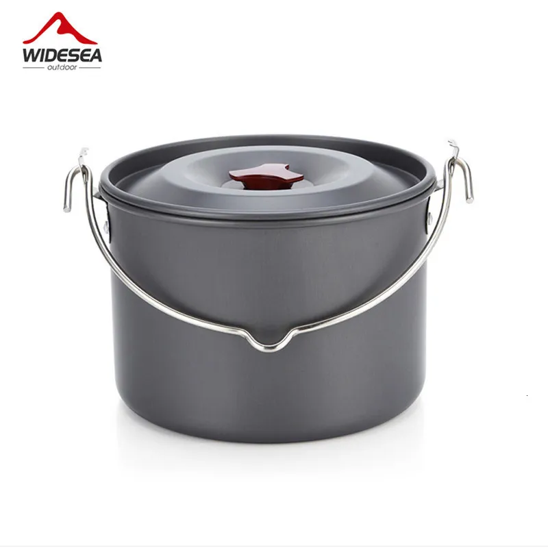 Camp Kitchen Widesa 4L Camping Hanging Pot Cookware Outdoor Bowler Tabellery 4-6 Personer Picknick Cooking Tourism Fishing Kitchen Equipment 230210