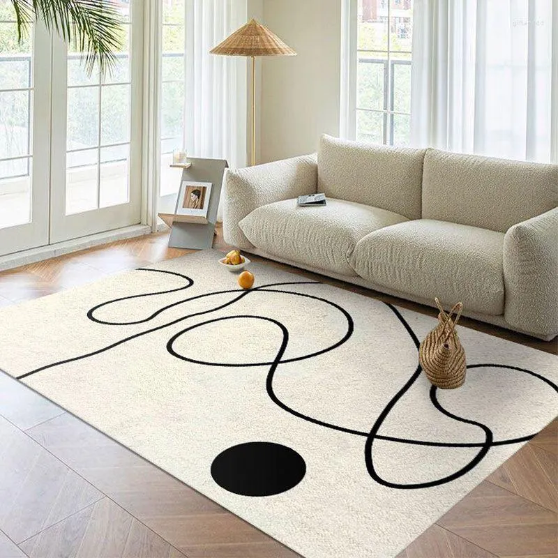 Rideau Style Français Blanc En Peluche Salon Tapis Contracté Senior Table À Thé Tapis Maison Chambre Épaissie Tapis Salle De Bains Porche Tapis