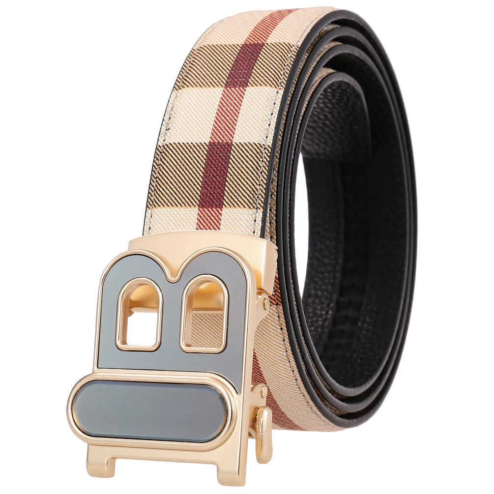 Men Belt Women Digner Belt Fashion Vintage PU Head Layer Leather Automatic Buckle Belts Straight Grain Width 3.5cm 12 Models 100-130cm