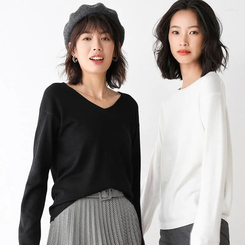 Women's Sweaters Woman Cashmere Loose Simple Design Sweater Autumn Winter Thin Pullover Solid Color Basic