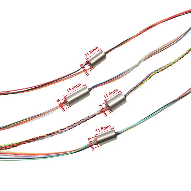 Micro Mini Conductive Slipring Dia. 6/6.5/7.5mm 2/4/8/12CH 1A 2A Visual Anchor Fish Collection Rotary Joint for RC UAV Gimbal Brushless Motor Rotating Slip Ring