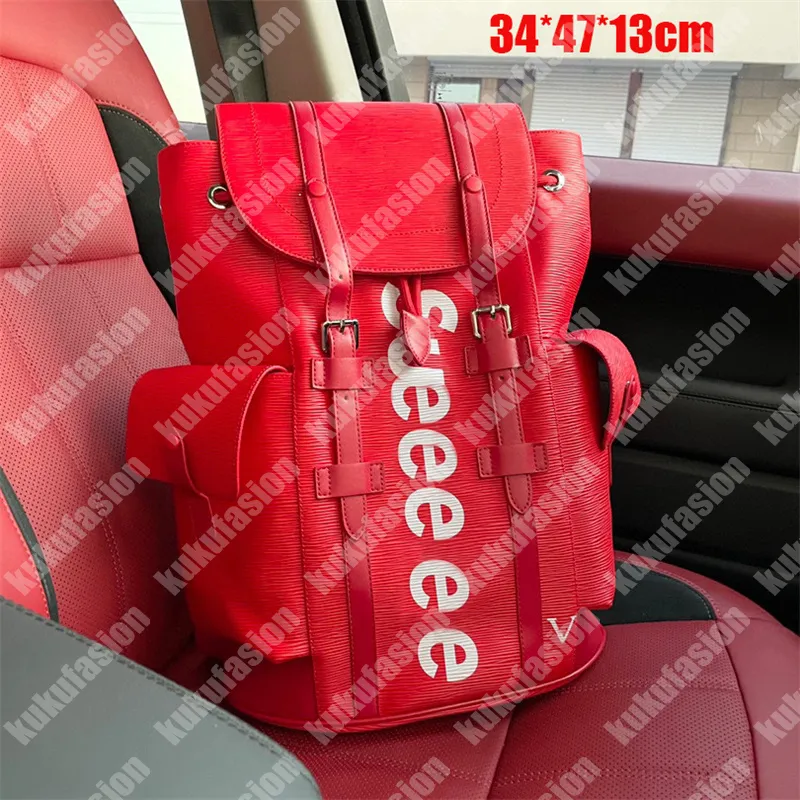 Mode Rouge Sac À Dos De Luxe Designer Femmes Hommes Cartable Classique Lettre Lady Voyage En Plein Air Sac À Dos Étanche Garçon Sacs D'école