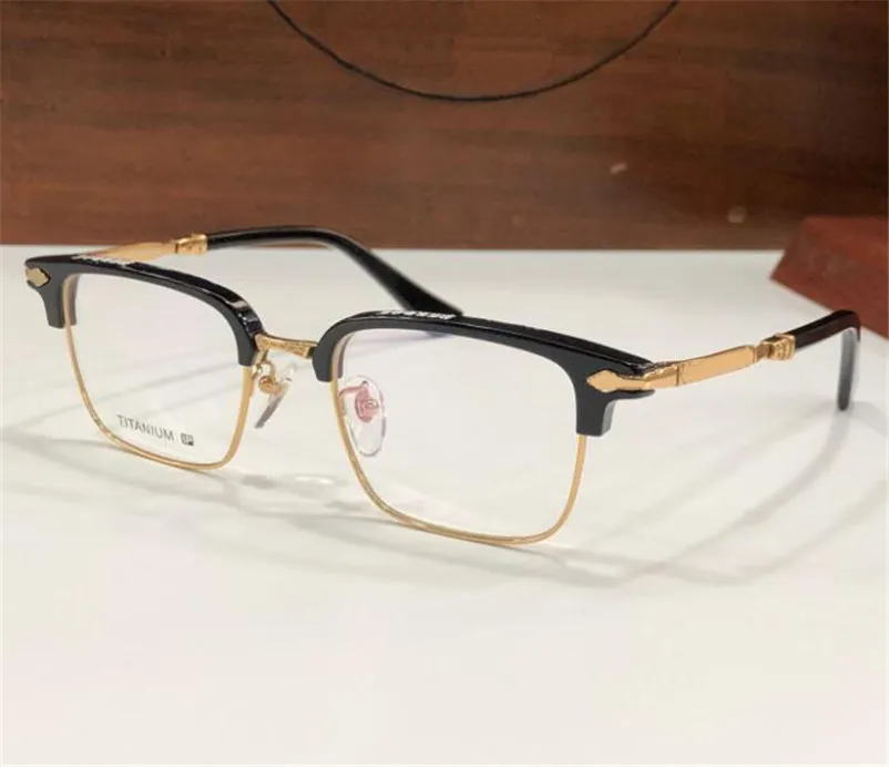 Yeni moda tasarım kare titanyum çerçeve optik gözlükler Herme retro cömert stil çok yönlü şekil kutu reçeteli lens yapabilir