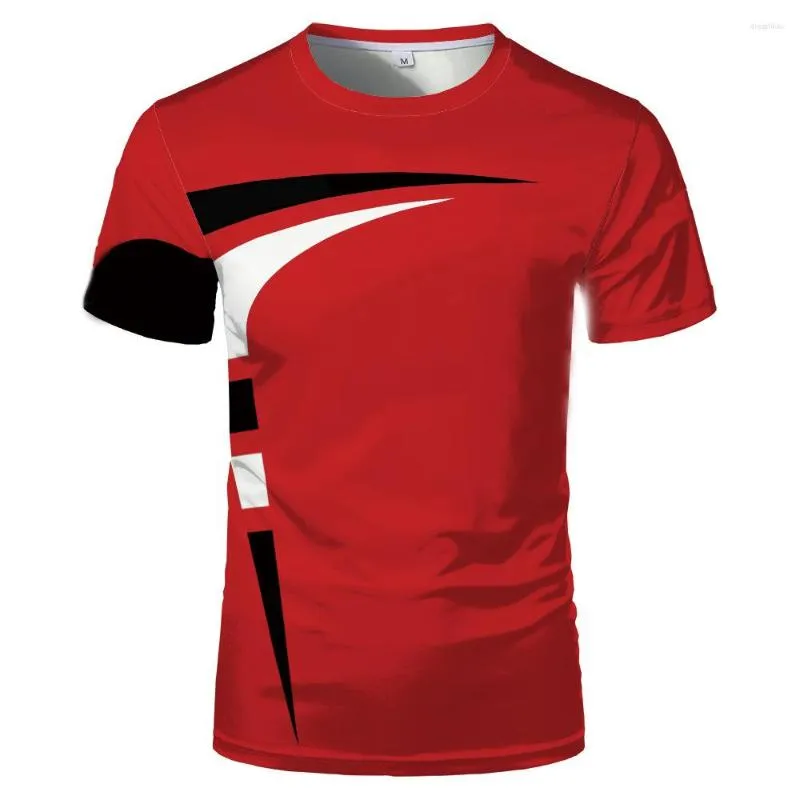 T-shirt da uomo T-shirt stampata con cuciture a righe T-shirt moda O-Collo T-shirt a maniche corte Streetwear Top casual S-5XL