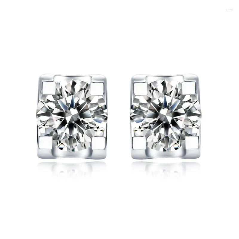 Boucles d'Oreilles ZYLIFELOVE -S925 Argent Sterling Tête de Taureau Tempérament Mariage Simple 0.3-1ct Moissanite Pour Dames Filles Style Français